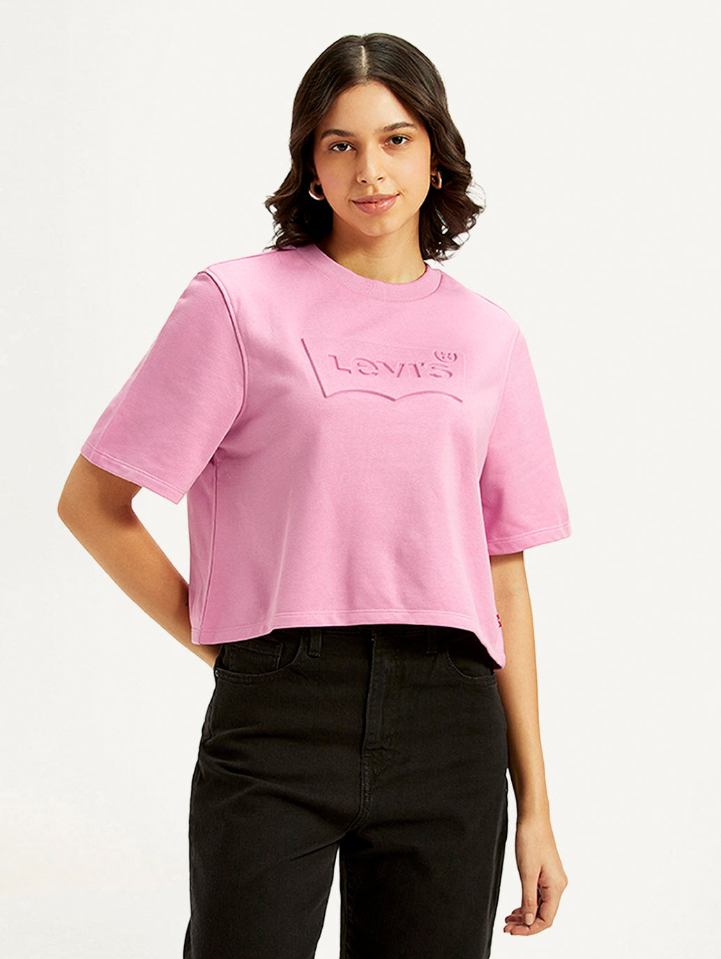 Women's Printed Boxy Fit T-Shirt - Front View