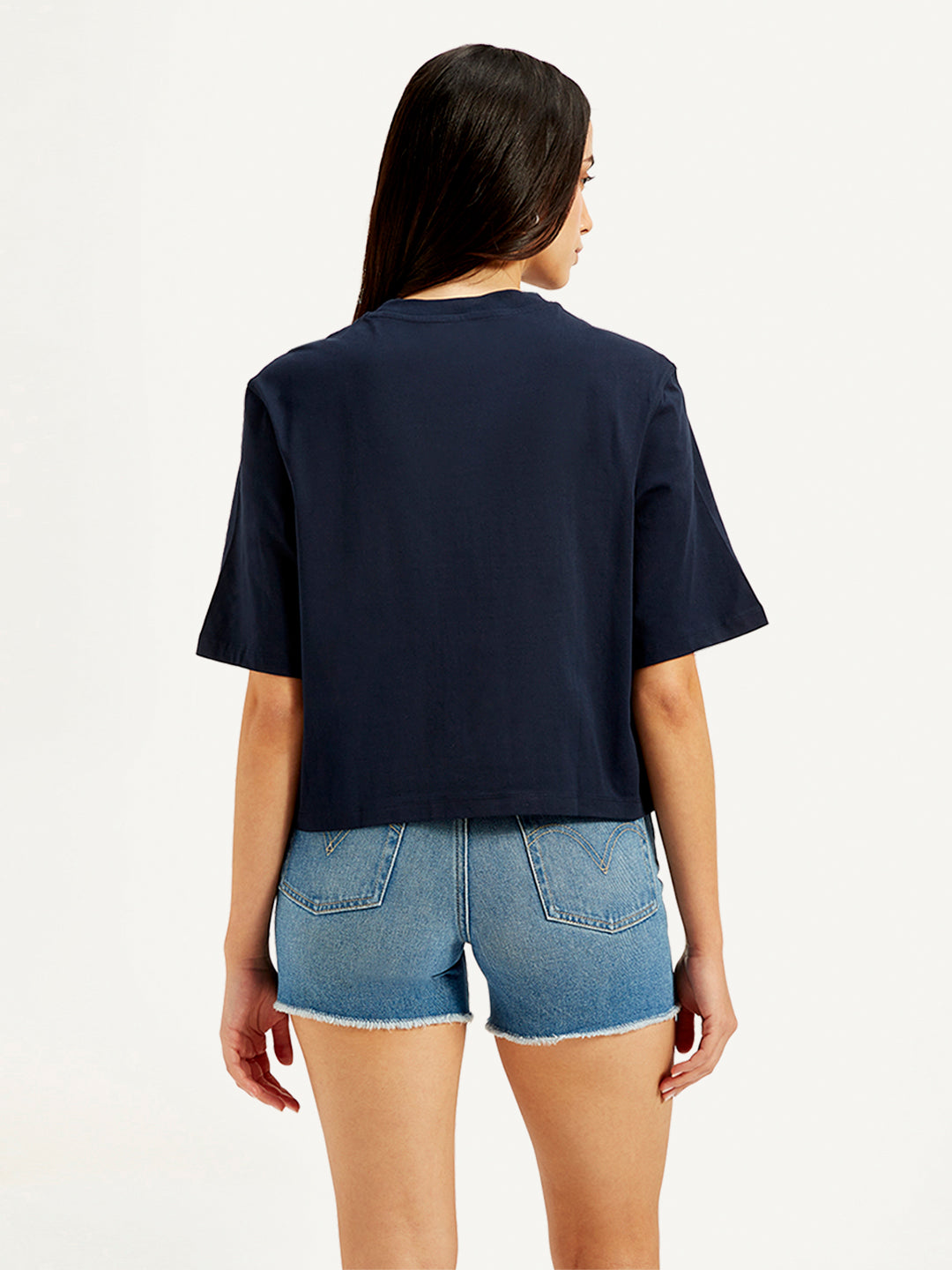 Women's Graphic Print Boxy T-Shirt - Back View