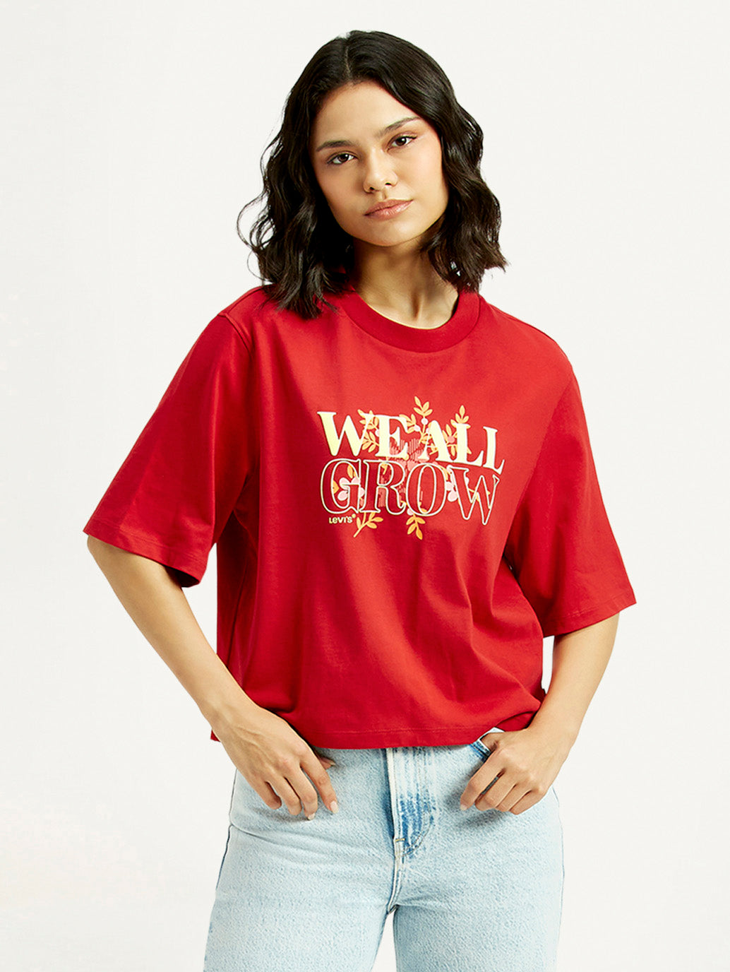 Women's Typographic Print Relaxed Fit T-shirt - Styleshot View