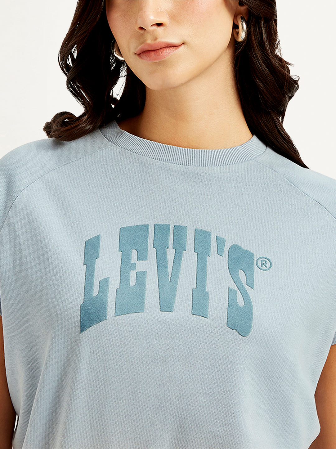 Women's Brand Logo Crew Neck Top - Detail View
