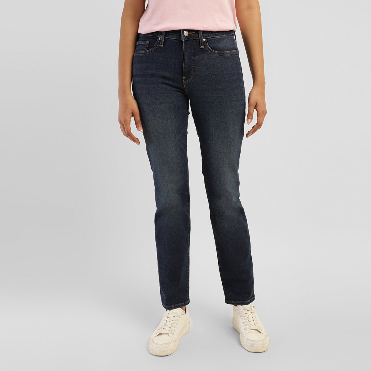 Women's 314 Blue Straight Fit High Rise Jeans - Front View