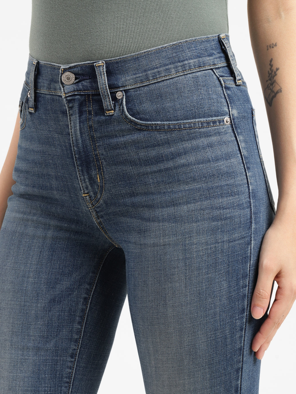 Women's 726 Blue Flared Fit Mid Rise Jeans - 0412057e-29f5-4a38-8cc0-1544edebb460 View