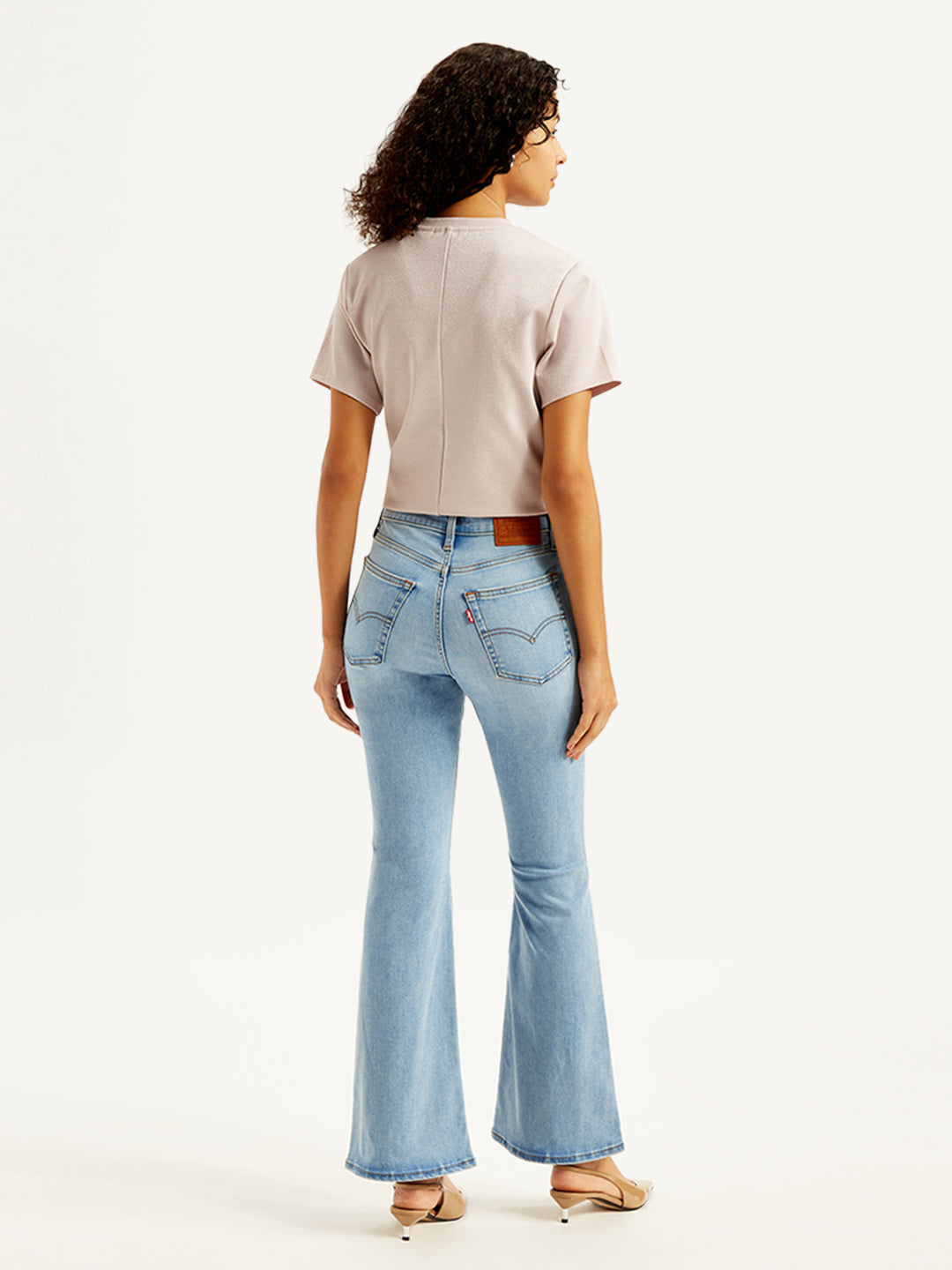 Women's 726 Light Blue Flared Fit High Rise Jeans - Back View