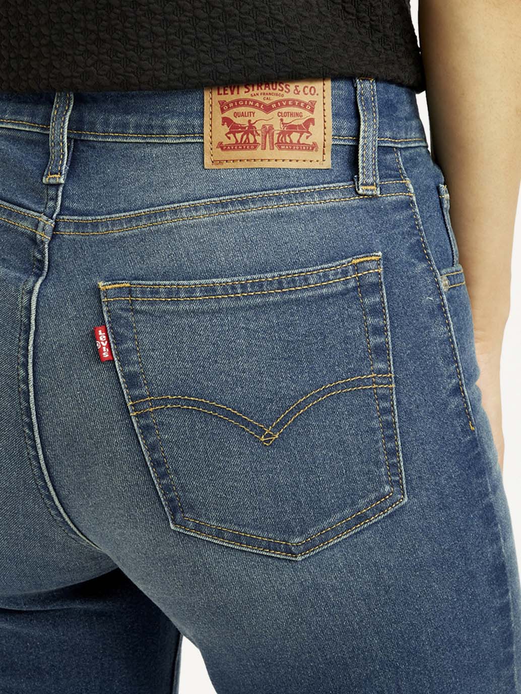 Women's 726 Med Indigo Flared Fit Mid Rise Jeans - Detail View