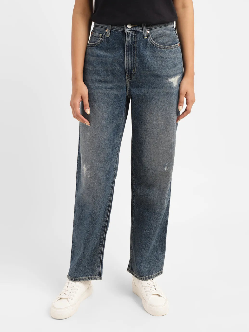 Women's 94 Blue Baggy Fit High Rise Jeans - 7b188261-550b-4638-926f-ada7a9f6b11f View