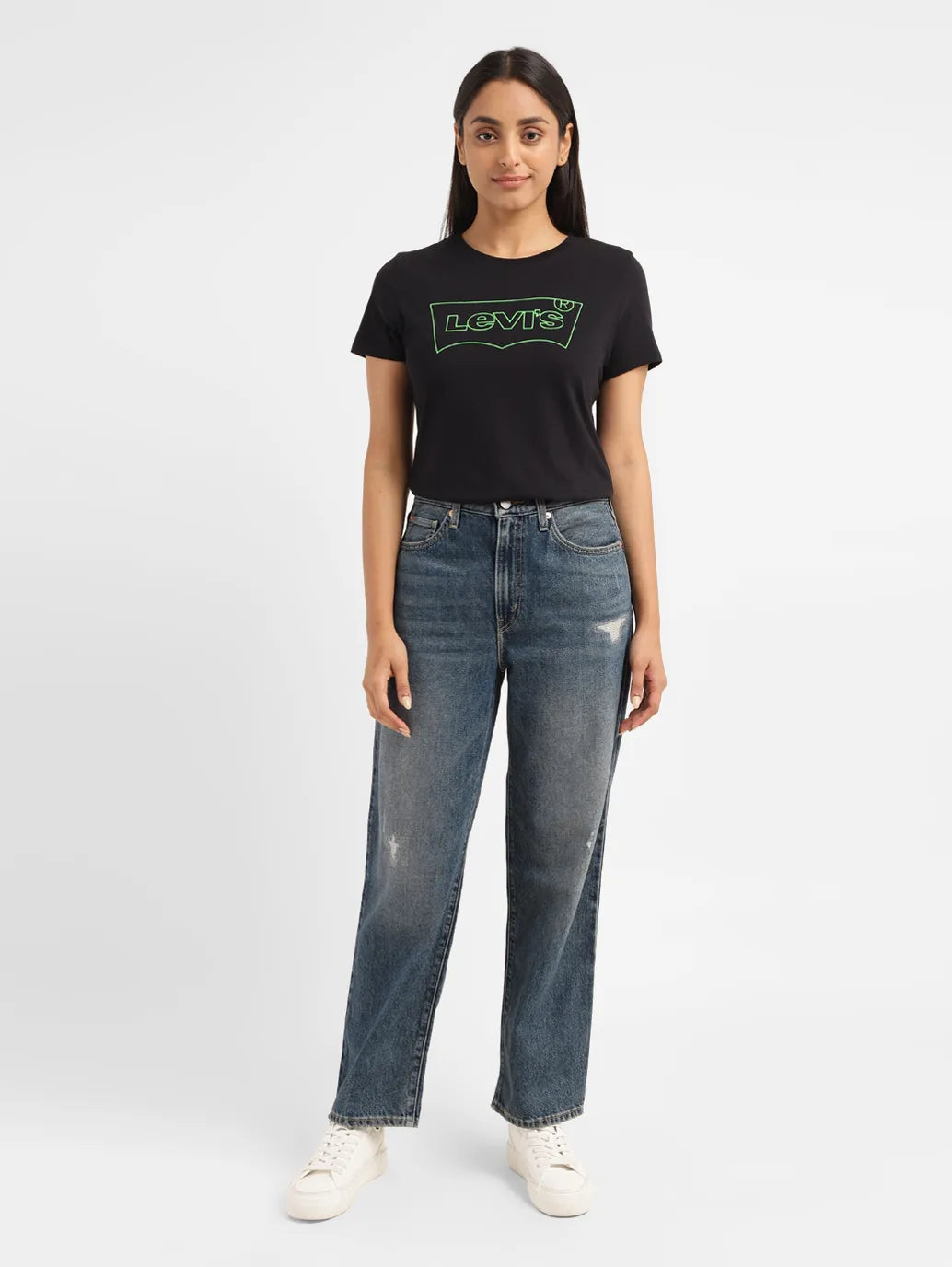 Women's 94 Blue Baggy Fit High Rise Jeans - 4f5e2843-ea22-4d89-a45d-7d877941840b View