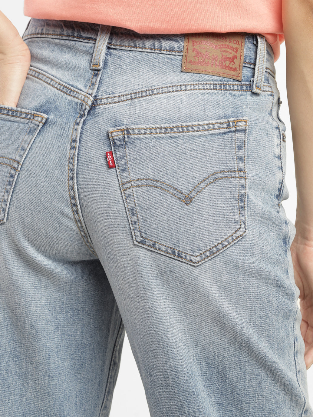 Women's 94 Blue Baggy Fit High Rise Jeans - BackDetails View