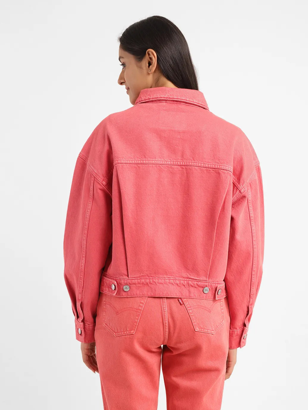 Women's Solid Spread Collar Denim Jacket - a74ba9f8-820e-4e3a-a82f-430a4334f29a View