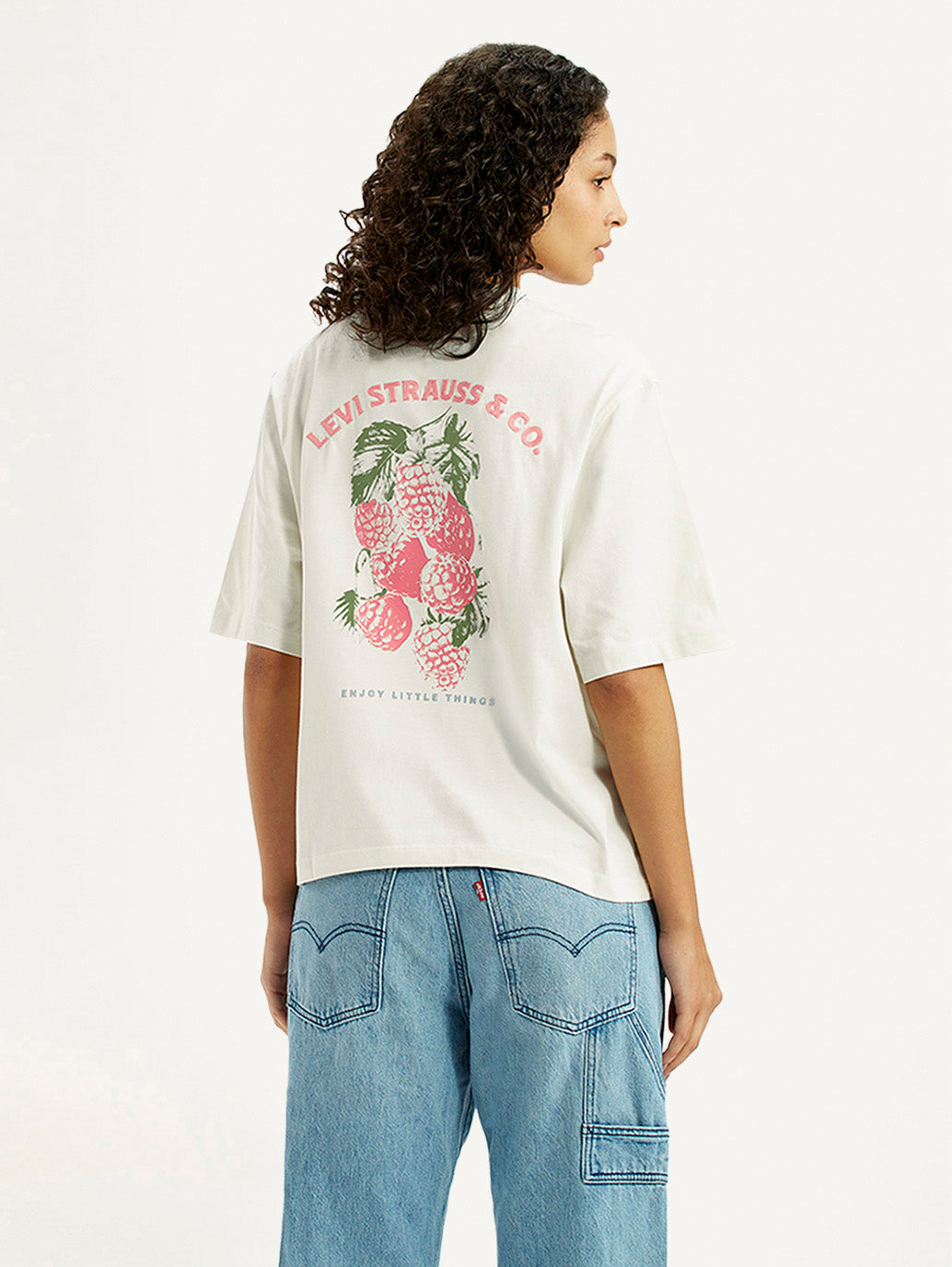 Women's Graphic Print Off White Relaxed Fit T-shirt - Back View