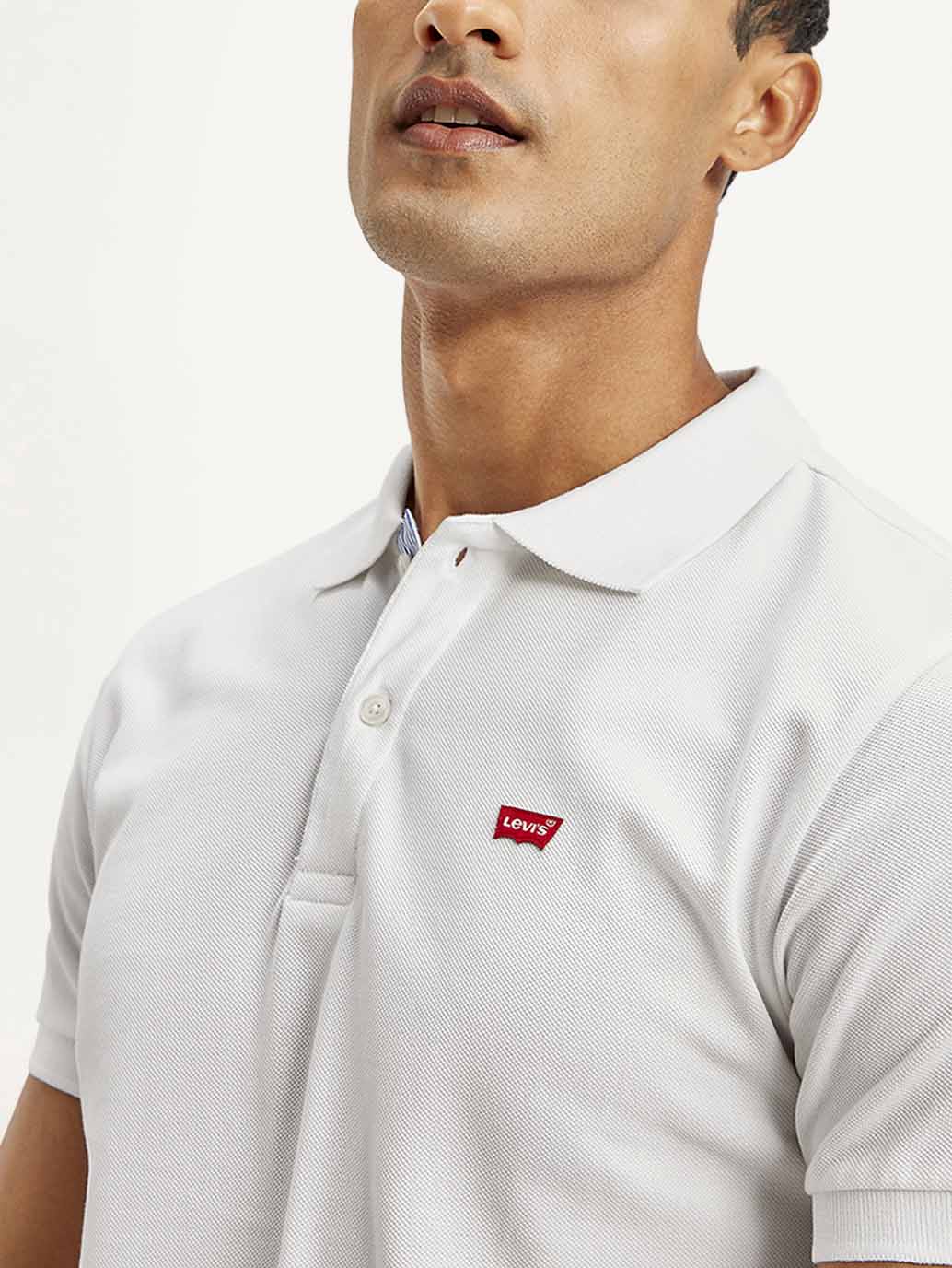 Men's Solid Slim Fit Polo T-shirt - Detail View