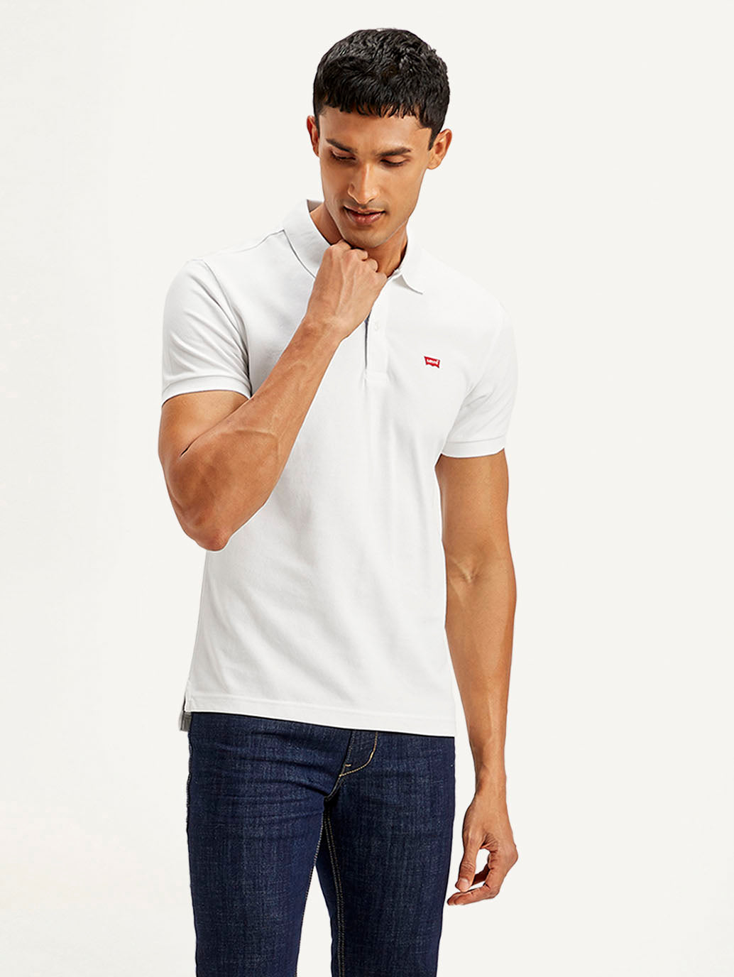 Men's Solid Slim Fit Polo T-shirt - Side View