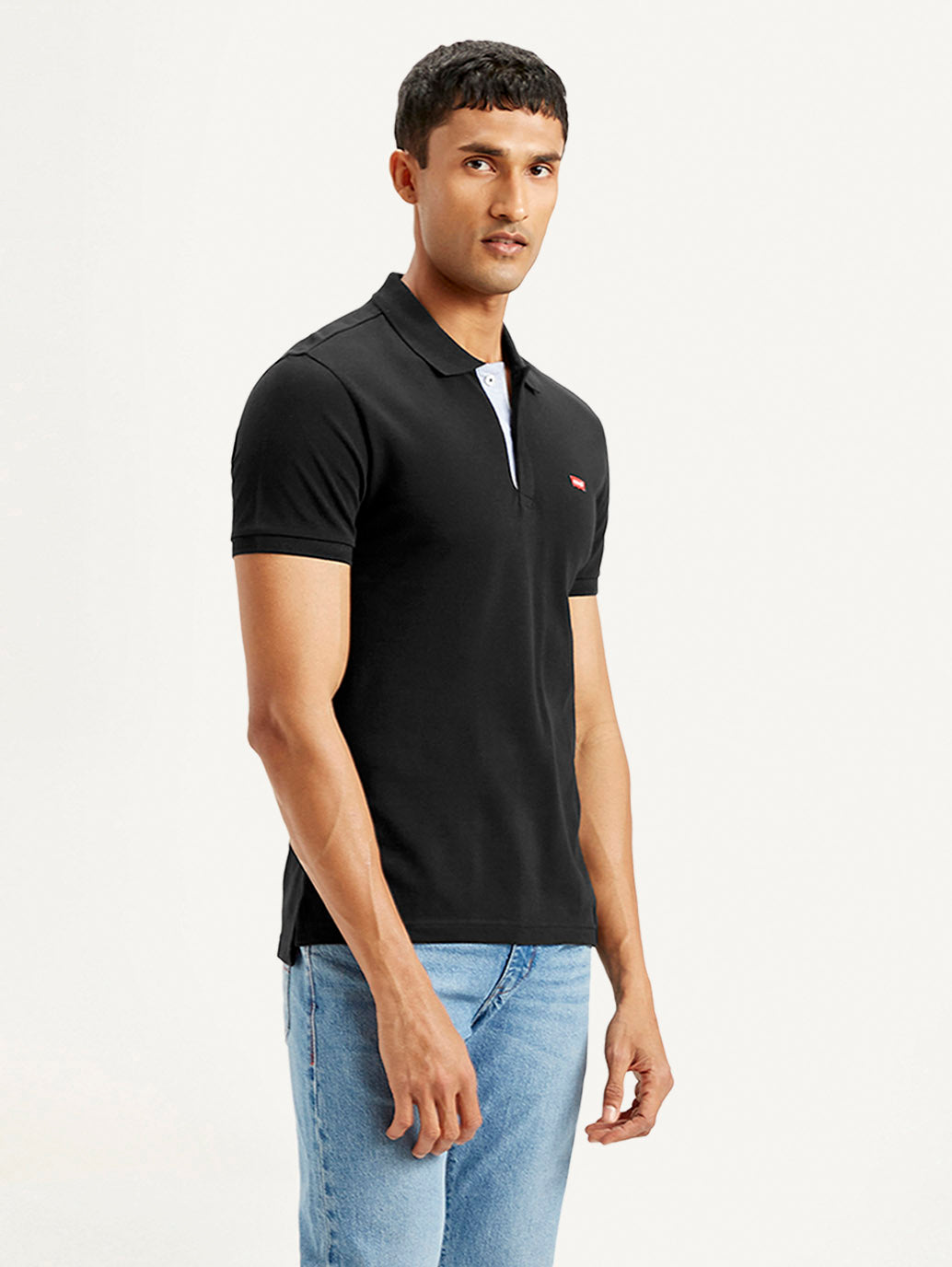Men's Solid Slim Fit Polo T-shirt - Side View