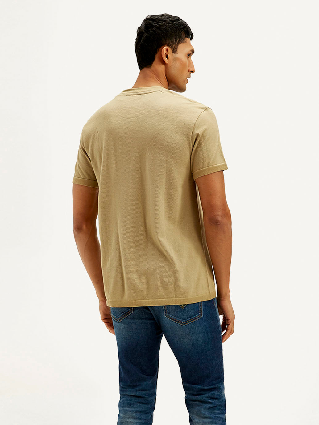 Men's Brand Logo Slim Fit T-shirt - Back View