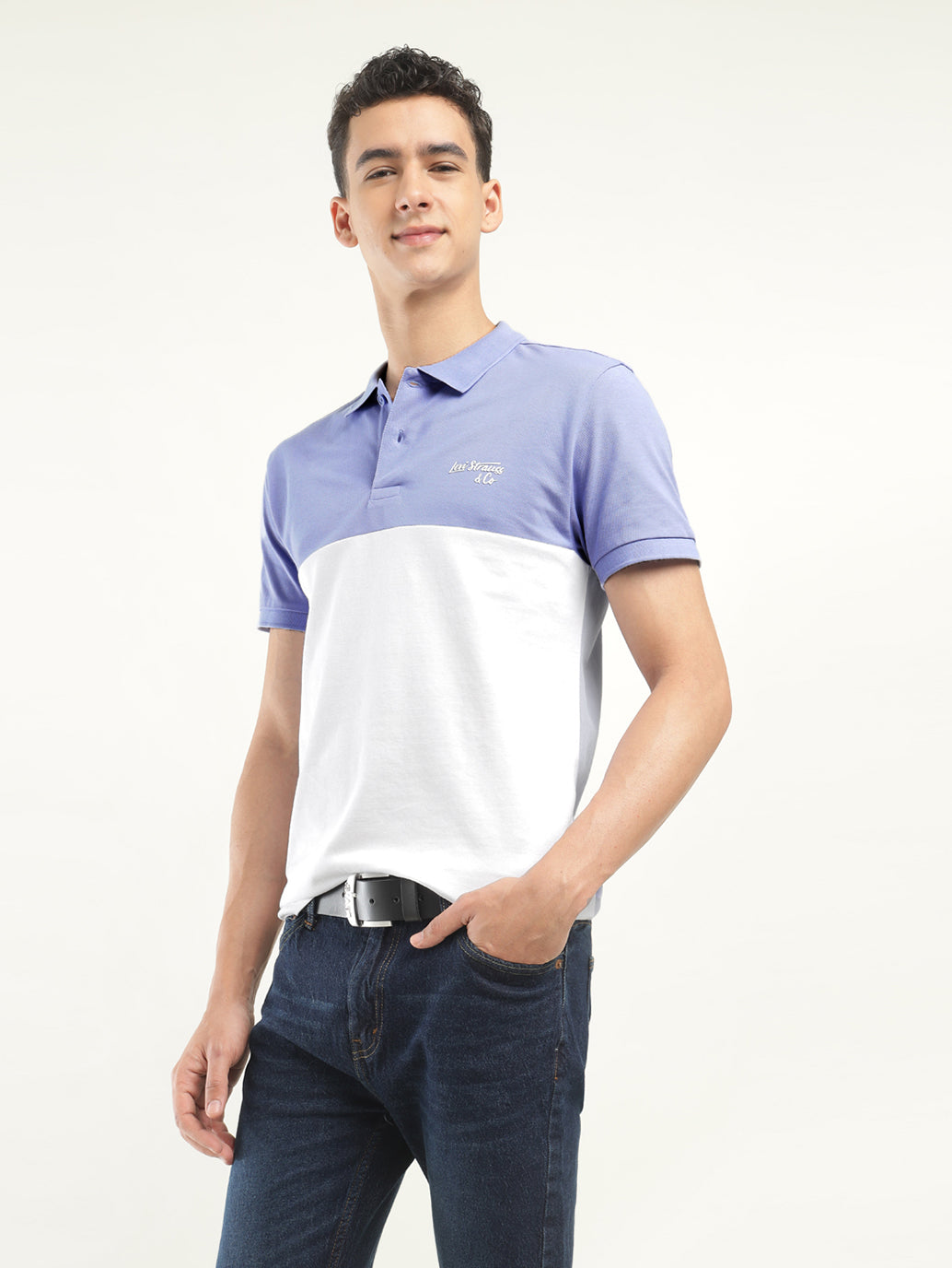 Men's Colorblock Polo T-Shirt - Styleshot View