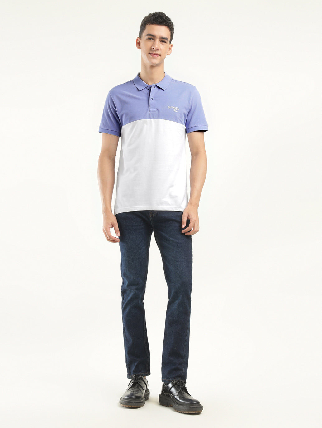 Men's Colorblock Polo T-Shirt - ModelFront View