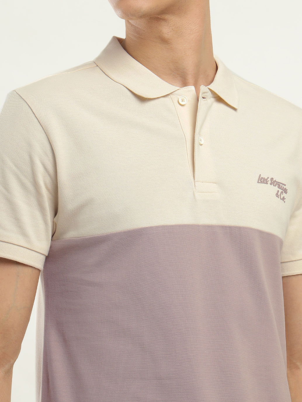 Men's Colorblock Polo T-Shirt - Detail View