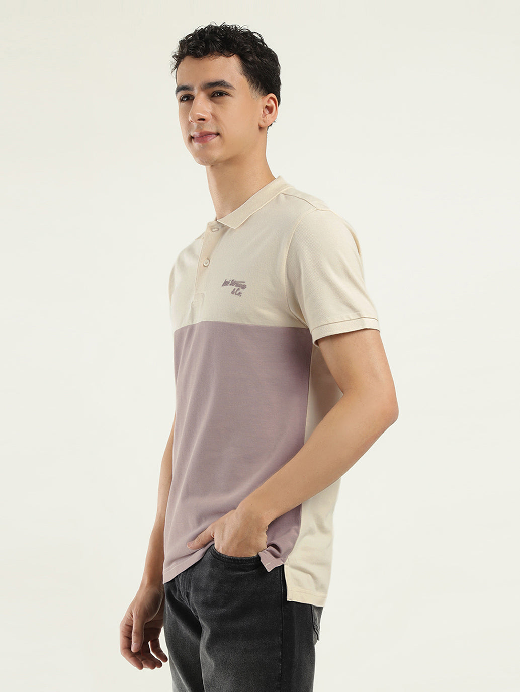 Men's Colorblock Polo T-Shirt - Side View