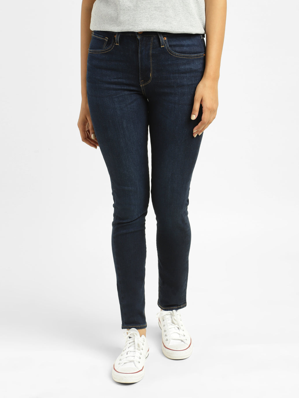Women's 721 Blue Skinny Fit Mid Rise Jeans - 7e2ee563-678f-445a-9391-e21f74578f4d View