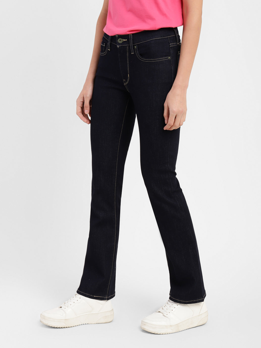 Women's 715 Navy Blue Flared Fit Mid Rise Jeans - c65bd3f8-4579-460f-ac4a-897808bbcde9 View