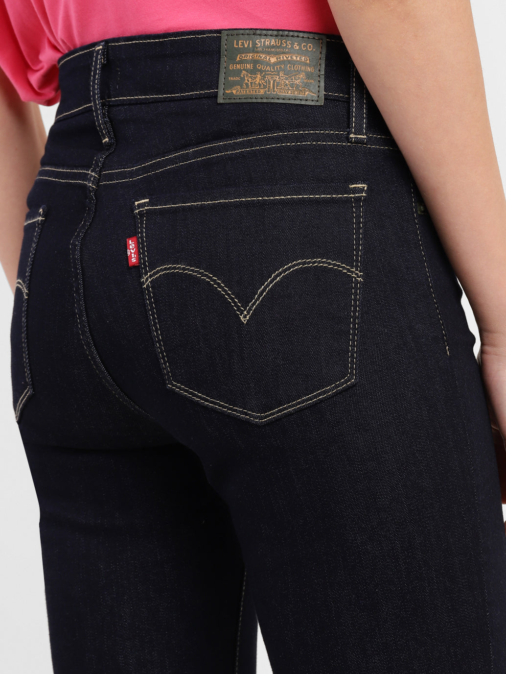 Women's 715 Navy Blue Flared Fit Mid Rise Jeans - 9f271a89-305b-4343-b1c2-793bb94a96d0 View