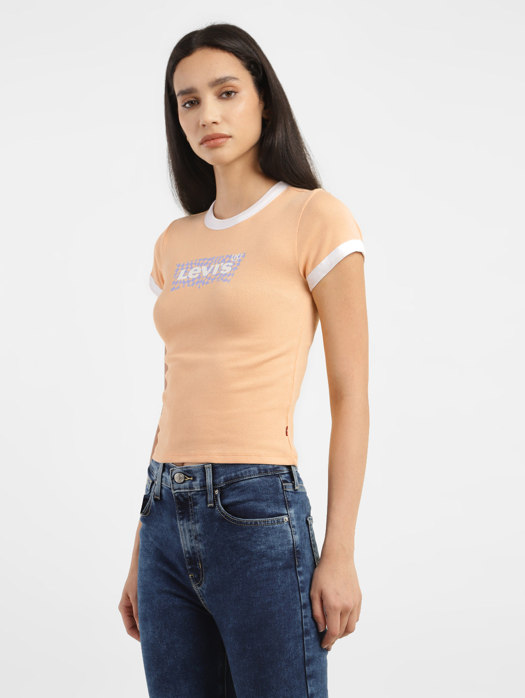 Women's Brand Logo Slim Fit T-shirt - 7d2b1223-d6aa-40aa-8689-d6965bcbf4e0 View