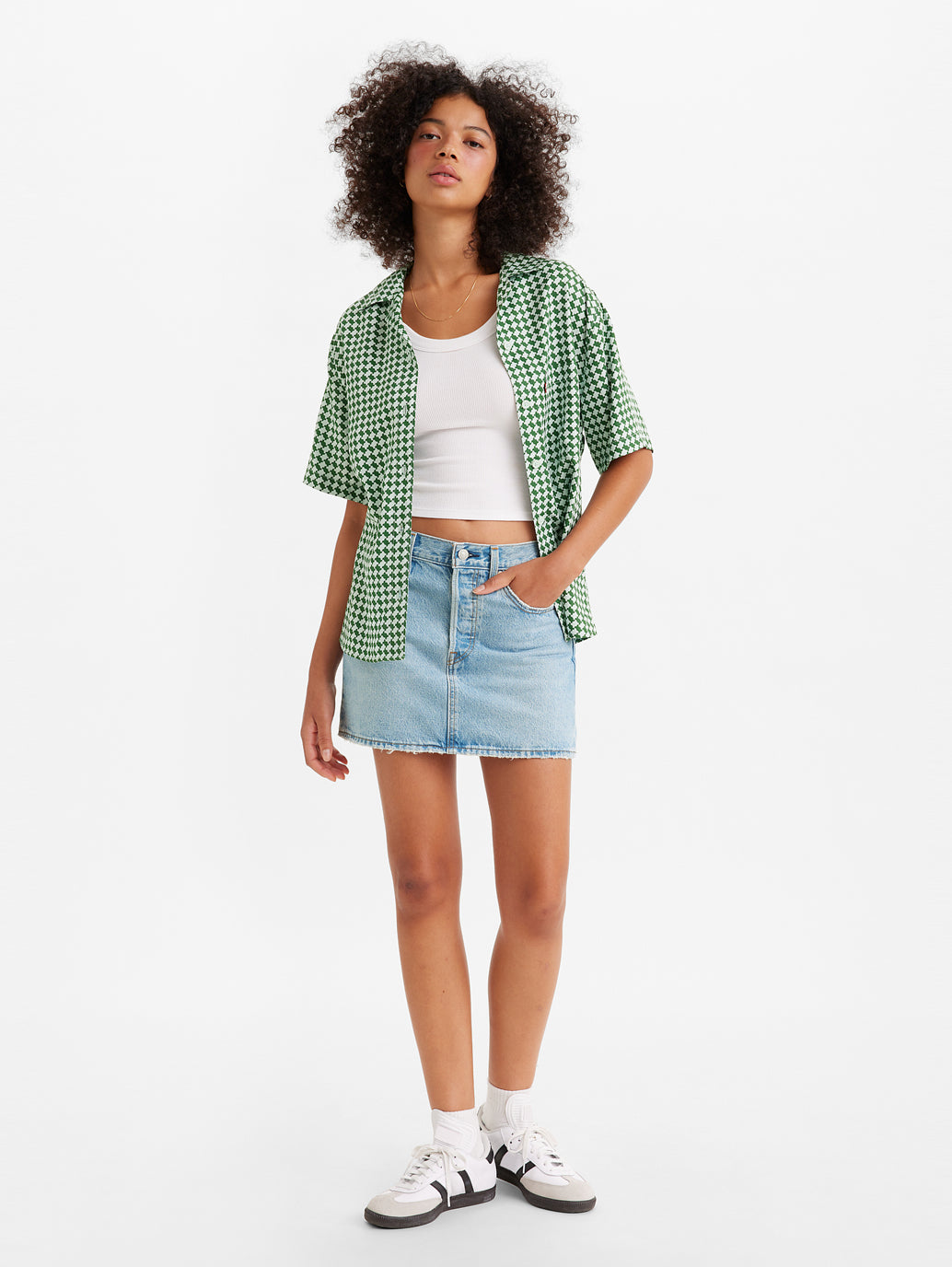 Women's High Rise Blue Regular Fit Skirt - Styleshot View