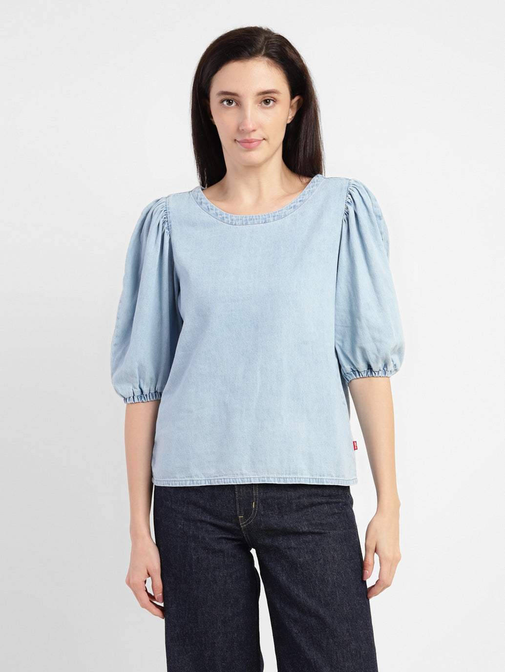 Women's Solid Round Neck Top - 1639f686-5c56-4801-a8ab-5491e862cddf View