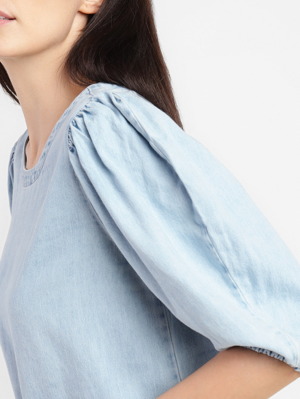 Women's Solid Round Neck Top - 179ed0c9-b43c-4f46-87de-b2a345eea0db View