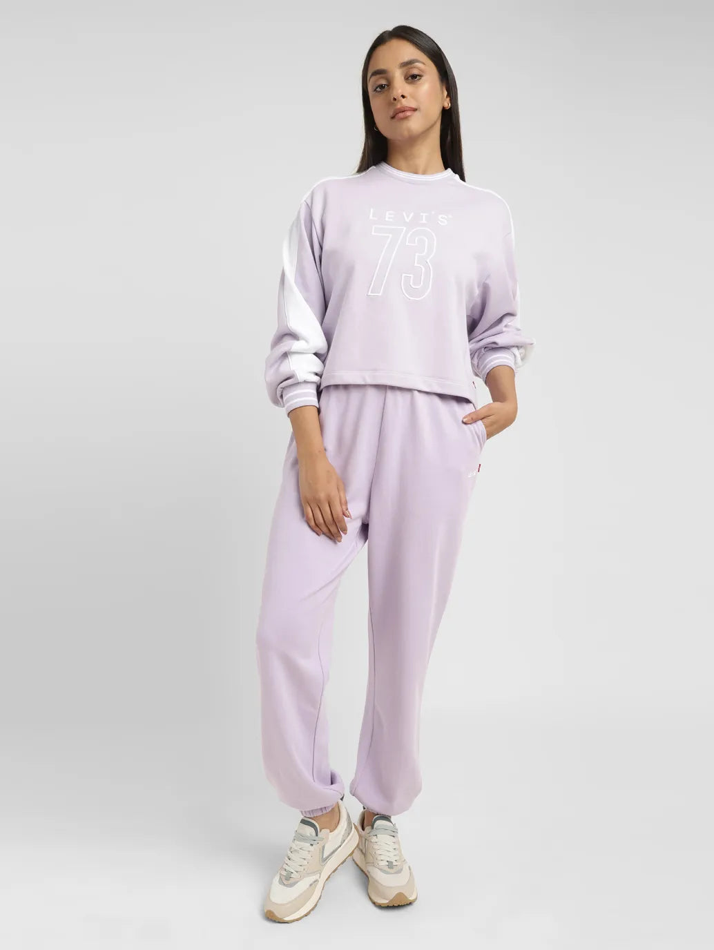 Women's High Rise Lilac Regular Fit Joggers - dd1bcc28-a303-4b63-a9e0-aed9f459b88c View