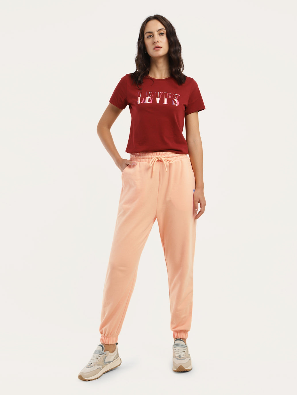Women's Regular Fit Peach Joggers - 79569188-c44f-42bc-8af3-4b01ab9c4c56 View