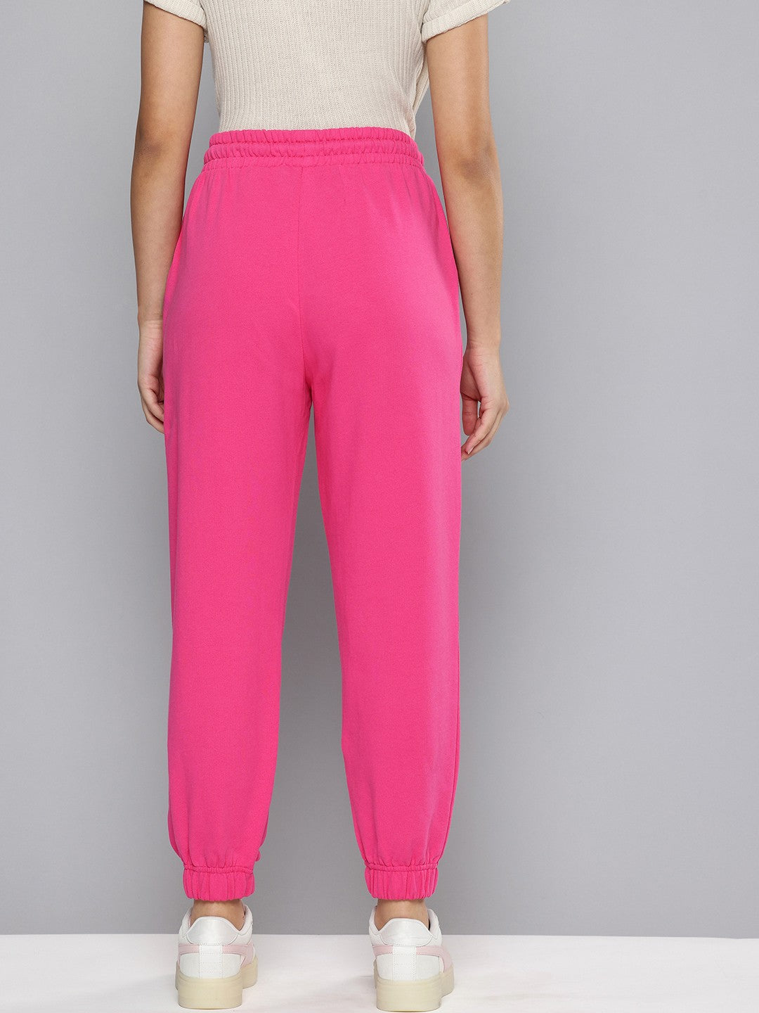 Women's Regular Fit Pink Joggers - 3 View