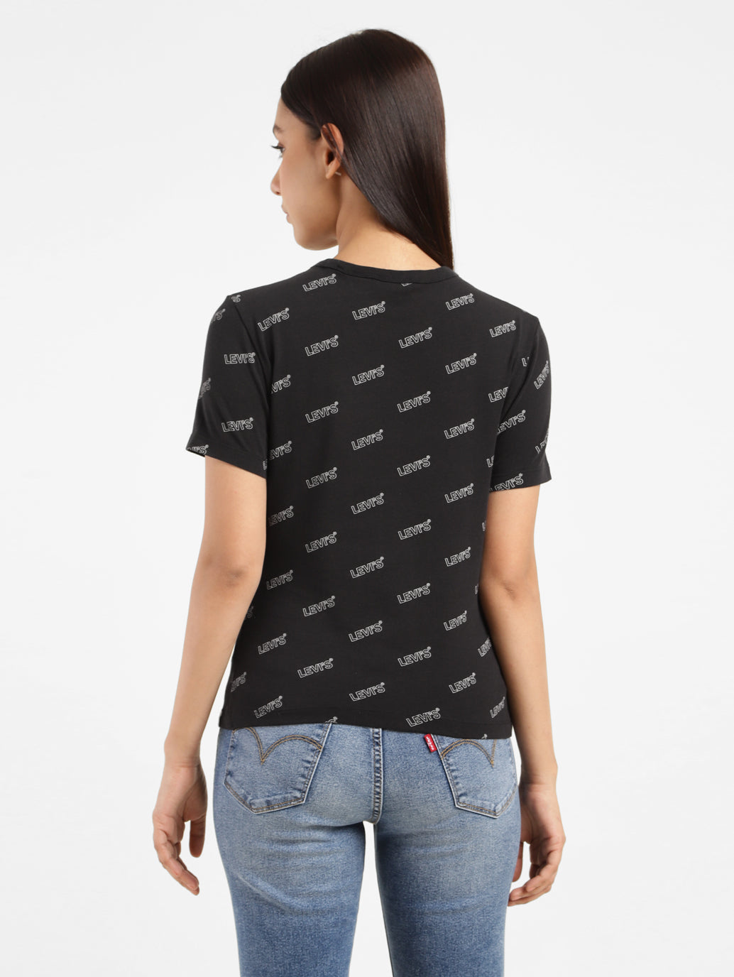 Women's Brand Logo Slim Fit T-shirt Black - a5a38e5f-a64c-4aac-ae43-33a2f3e751bf View