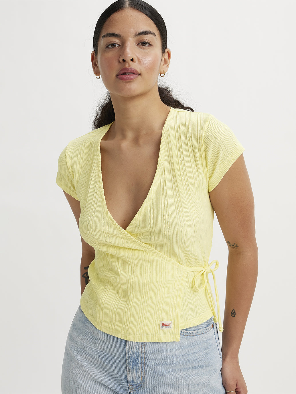 Women's Textured V Neck Top - 83a96324-793f-43fd-9c98-e70ed5a39bef View