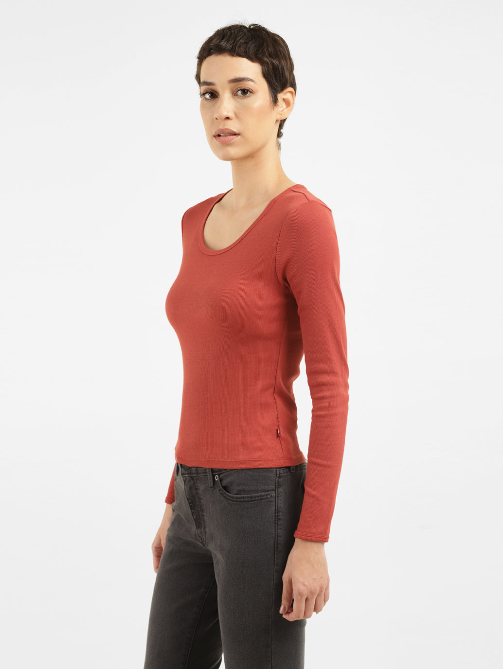 Women's Solid Scoop Neck T-Shirt - 6bc61cf0-0a2a-408e-89df-c8f85e9f60e8 View