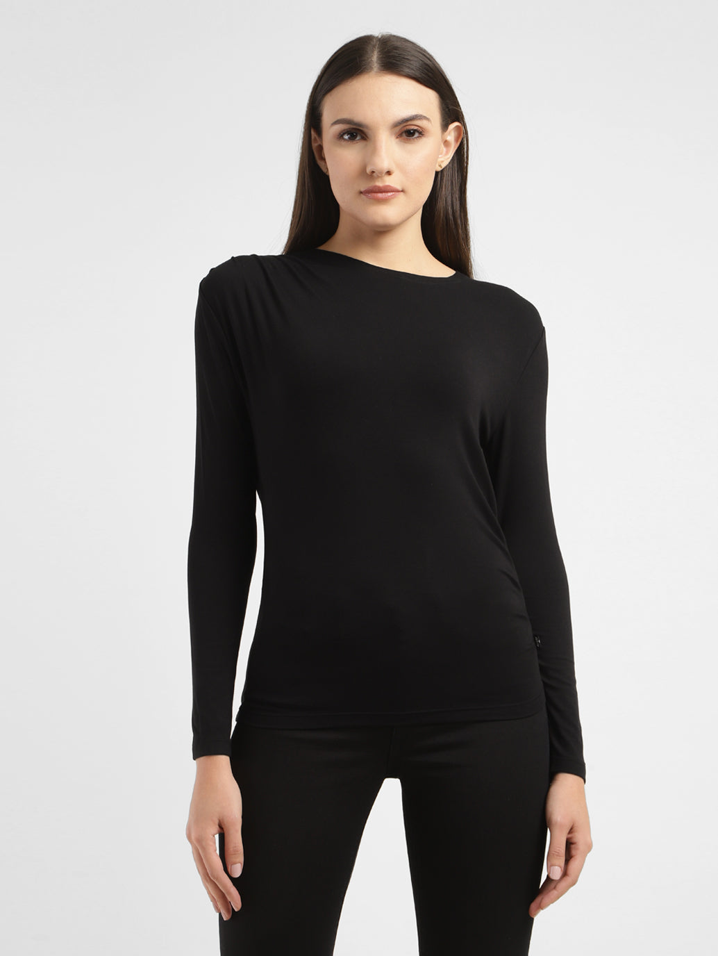 Women's Solid Asymmetrical Neck Top - 87cd535f-d942-48ca-9b8c-4946b07826a8 View
