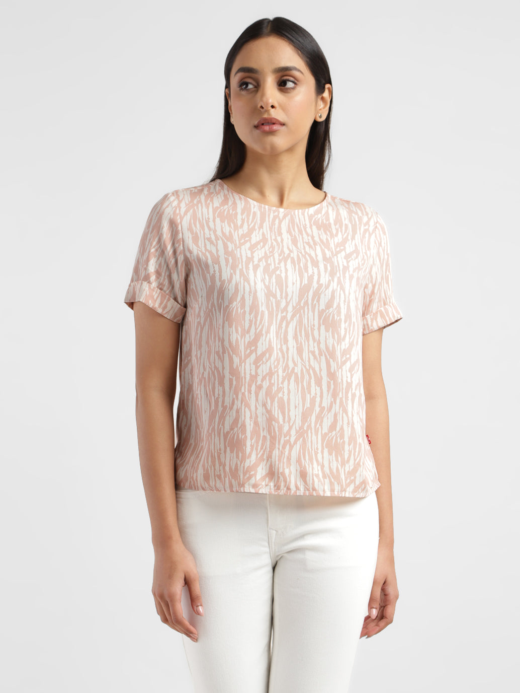 Women's Abstract Round Neck T-shirt - 5c1a6797-02cf-4081-a6a0-65b20015dce1 View
