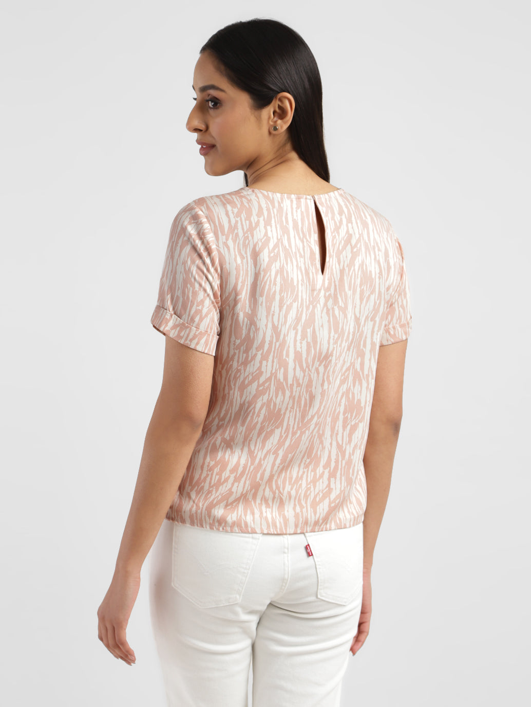 Women's Abstract Round Neck T-shirt - ad131b53-4939-4530-aefd-d551ba65a55b View