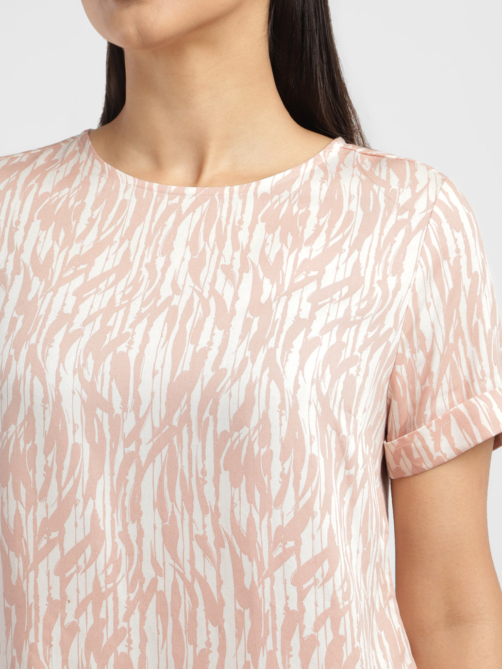 Women's Abstract Round Neck T-shirt - 9e9f95fb-9772-4ce5-a95d-eff32c381203 View