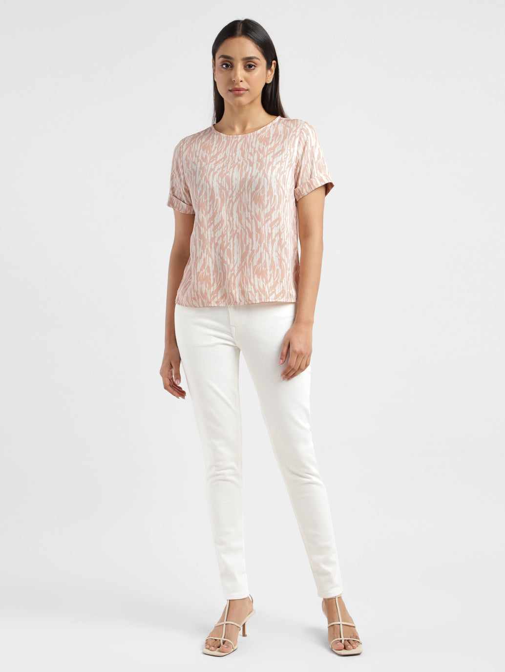 Women's Abstract Round Neck T-shirt - d603c6d9-313d-458e-9011-fe1aa04277ec View