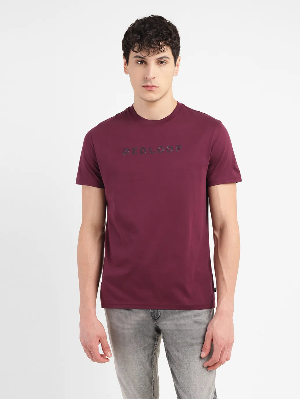 Men's Redloop Typographic Print Slim Fit T-shirt - ccf8d5ec-ef84-47d9-964d-4c600e6f25ed View