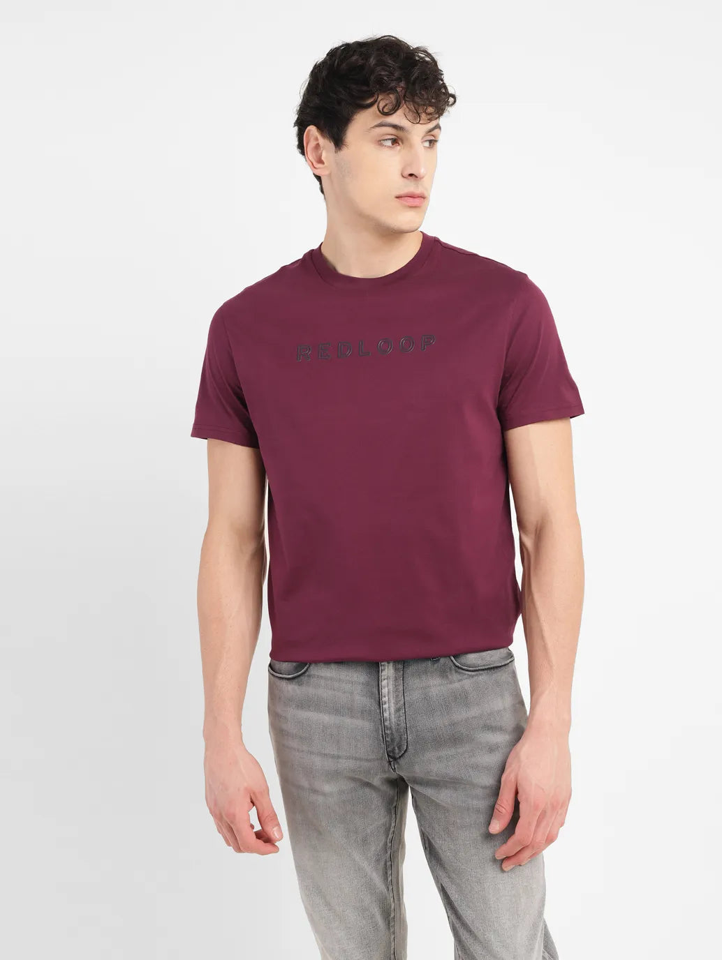 Men's Redloop Typographic Print Slim Fit T-shirt - f86926f2-7a8f-447a-9f7c-4f6430162173 View