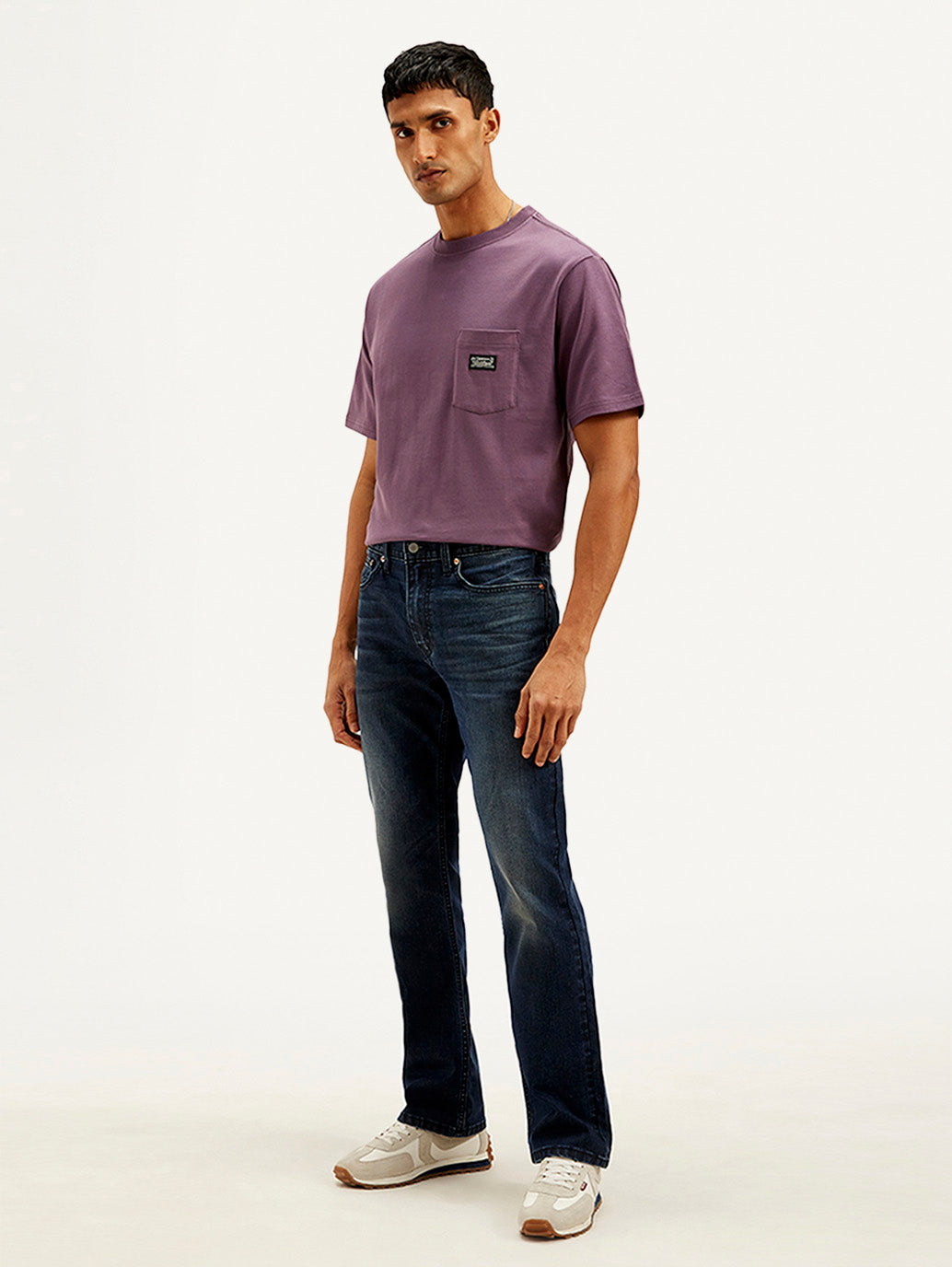 Men's 527 Blue Bootcut Fit Mid Rise Jeans - Side View