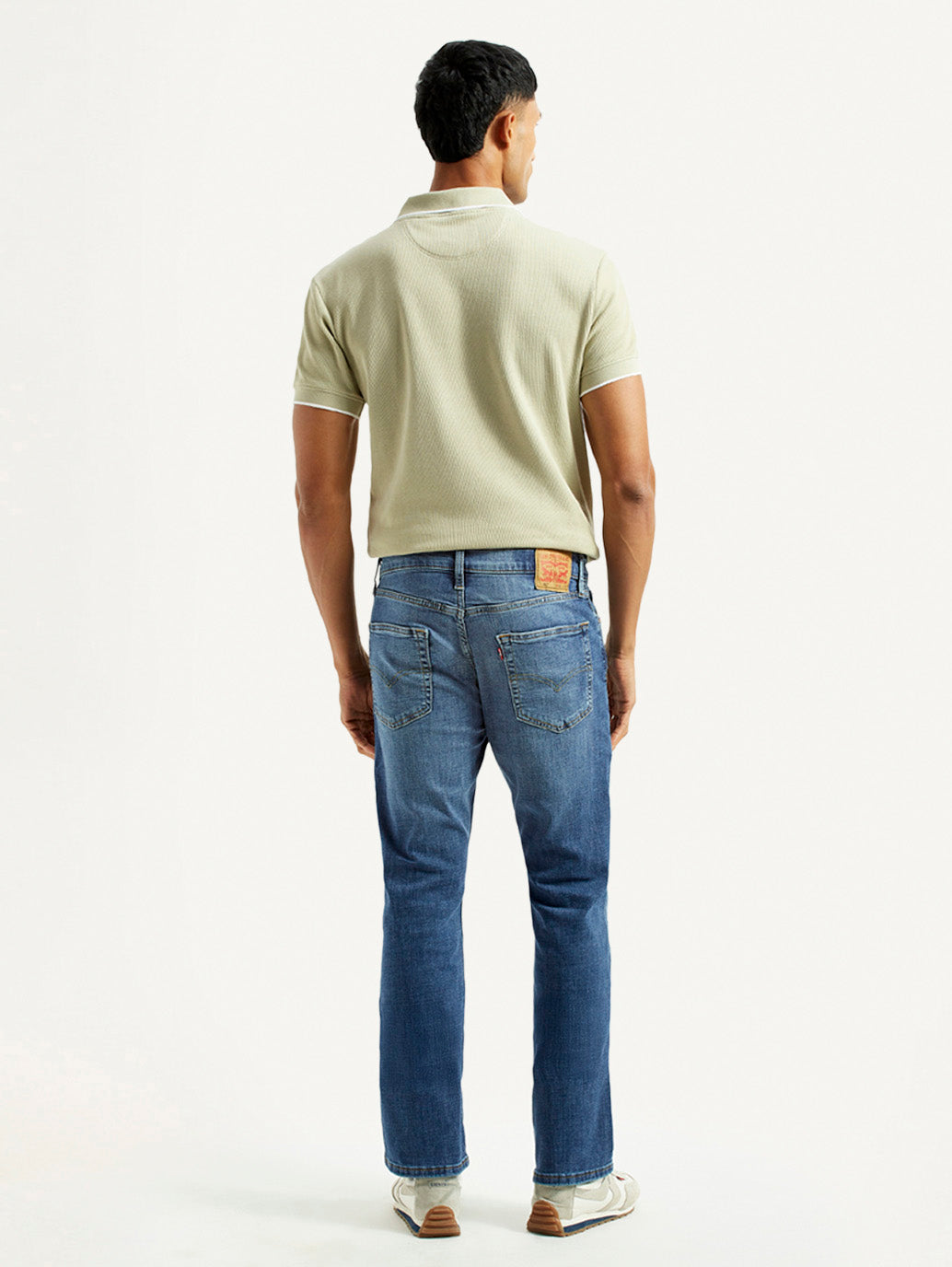 Men's 527 Blue Bootcut Fit Mid Rise Jeans - Back View