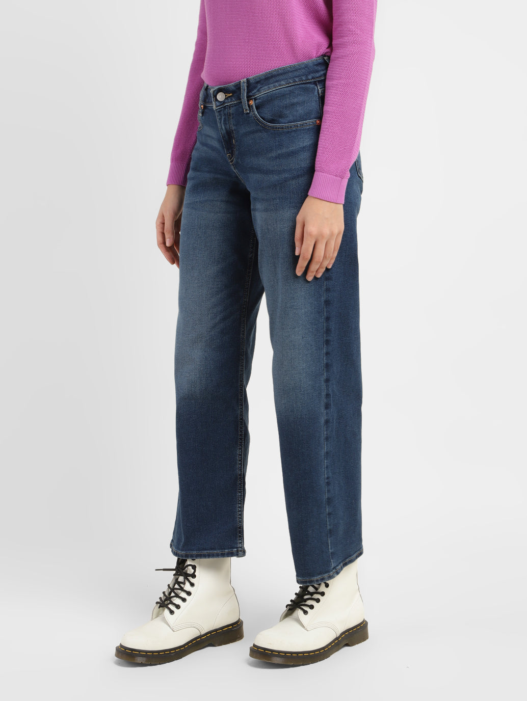 Women's Blue Loose Fit Low Rise Jeans - 61ce165d-615c-4672-aa93-e11db201f9db View