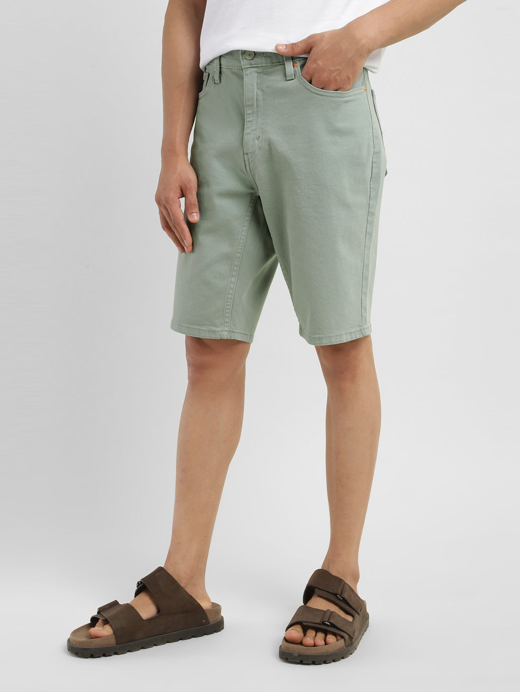 Men's Grey Regular Fit Shorts - Side View