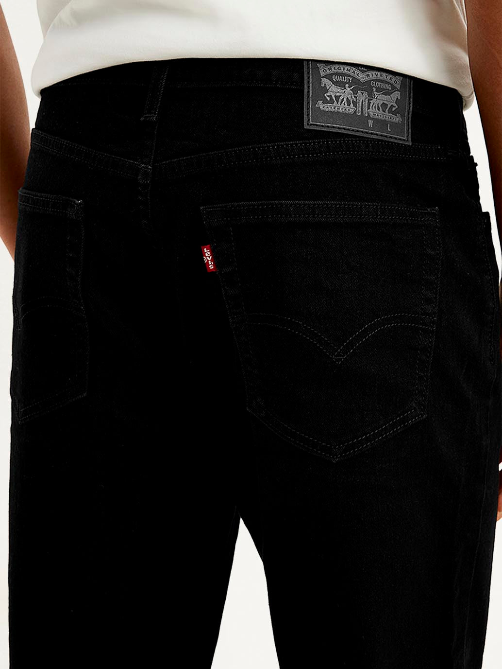 Men's Black Tapered Shorts - Detail View