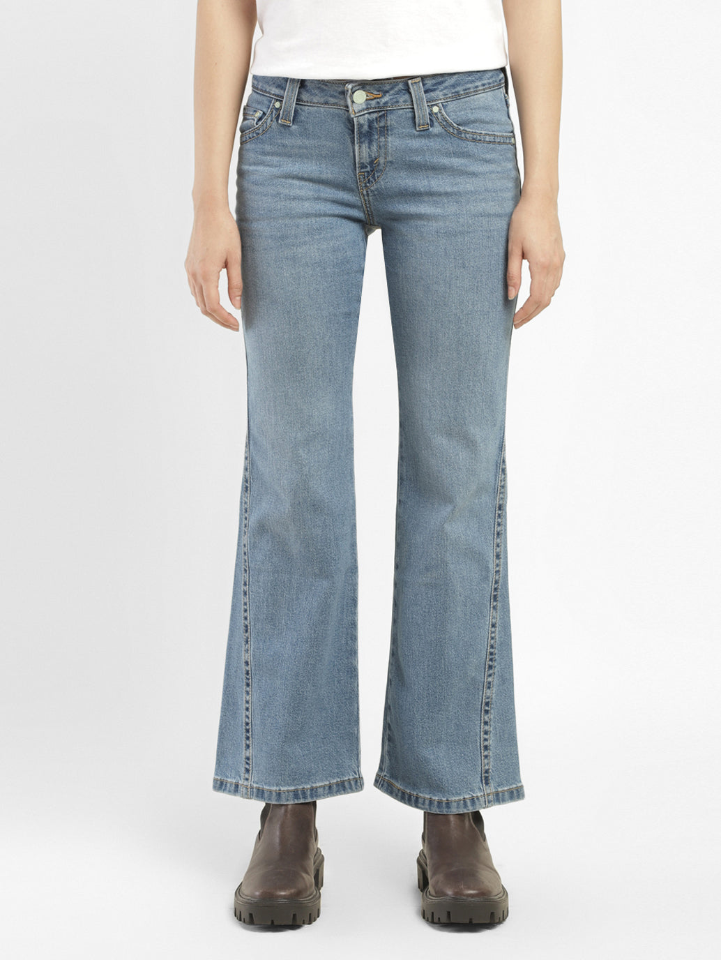 Women's Blue Bootcut Fit Mid Rise Jeans - 354124ef-6763-4edb-8df5-b1b1b2ebd1eb View