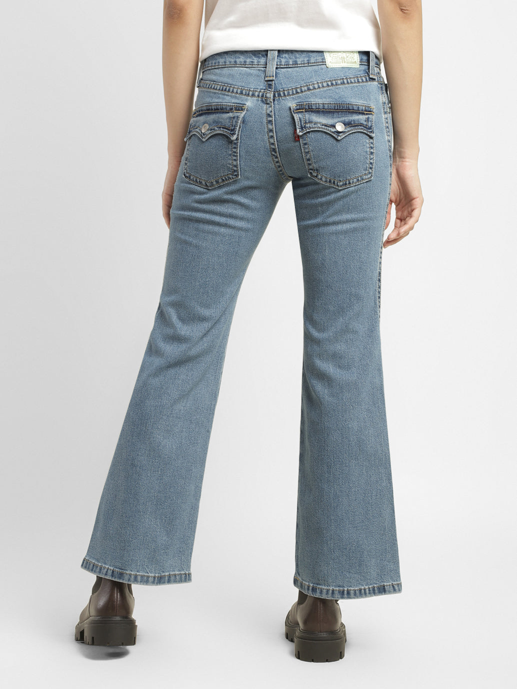 Women's Blue Bootcut Fit Mid Rise Jeans - 50a99405-d5e4-4063-a1d1-e4439273e646 View