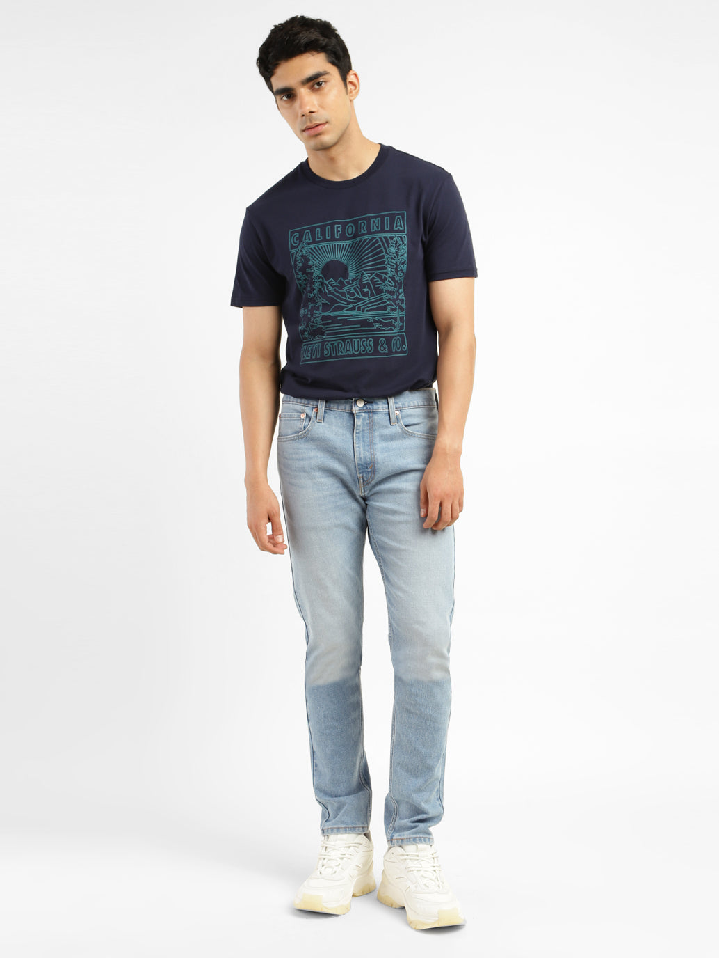 Men's 512 Blue Slim Tapered Fit Mid Rise Jeans - 1259037b-21ed-4563-a0ec-57587581ea8b View