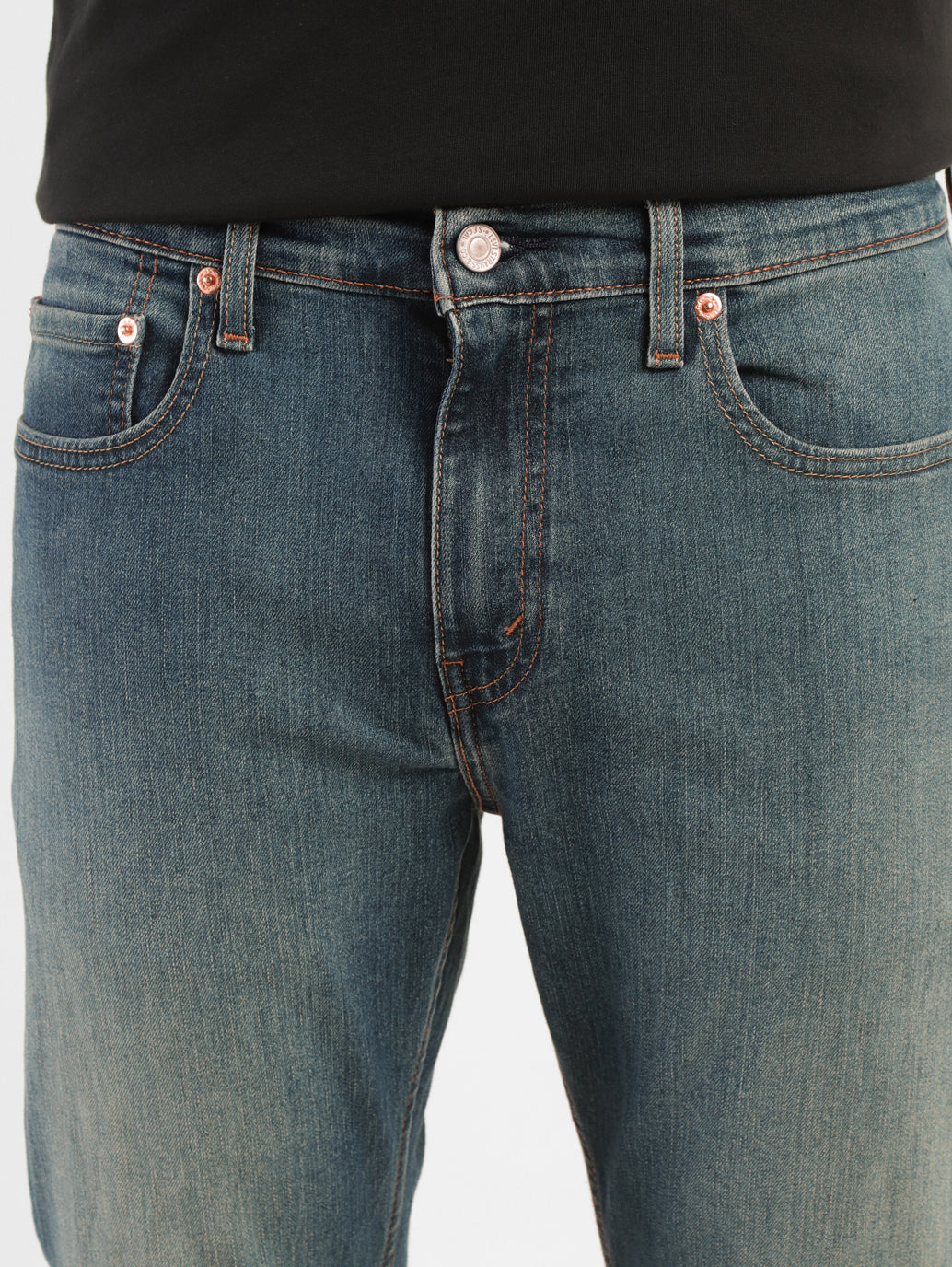 Men's 512 Blue Slim Tapered Fit Mid Rise Jeans - FrontDetails View